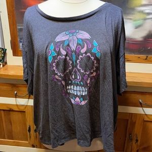 COPY - Torrid skull tee - purple candy skull sz 4 x